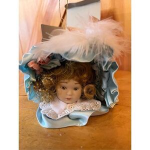 The Heirloom Tradition Maud Humphrey Bogart Vintage Doll Head Ornament H1366 Cat